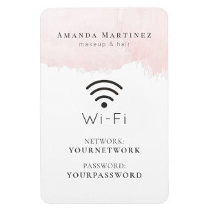 Blush Pink Waterverf Wi-Fi Sign Magnet Magneet