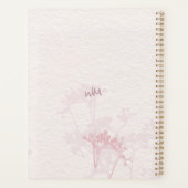 Blush Pink Waterverf Wildflower Garden Foto Planner (Achterkant)