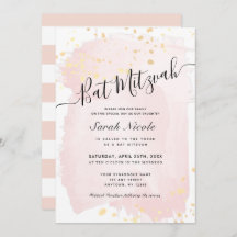 Blush Pink Waterverf x Gold Spletters Bat Mitzvah