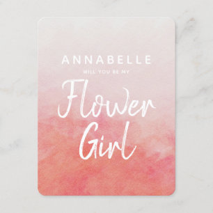 Blush Pink Waterverf zal je mijn Bloemenmeisje Kaart