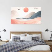 Blush Pink Wave Harmony Canvas Afdruk (Insitu (Slaapkamer))