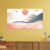 Blush Pink Wave Harmony Canvas Afdruk (Insitu (Woonkamer))