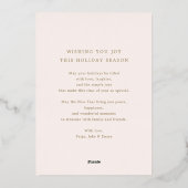 Blush Pink Wavy Border Sparkle Moderne Vakantie ka Folie Uitnodiging (Achterkant)