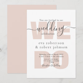 Blush Pink WE DOEN huwelijksuitnodiging Kaart