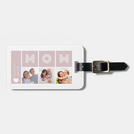 Blush Pink We Love You Mam Foto's Bagagelabel (Voorkant horizontaal)