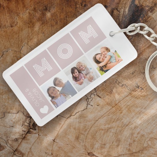 Blush Pink We Love You Mam Foto's Sleutelhanger