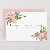 Blush Pink Weddenfloral Bedankt (Voorkant / Achterkant)