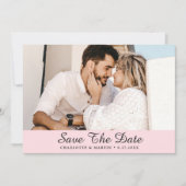 Blush Pink Weddenfoto Save the Date Cards (Voorkant)