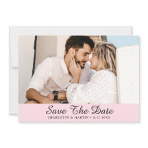 Blush Pink Weddenfoto Save the Date Cards