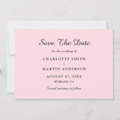 Blush Pink Weddenfoto Save the Date Cards (Achterkant)