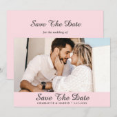 Blush Pink Weddenfoto Save the Date Cards (Voorkant / Achterkant)