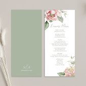 Blush Pink Wedding Bloemen Diner Menu