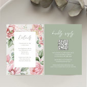 Blush Pink Wedding Bloemen Receptie Informatiekaartje