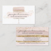 Blush Pink Wedding Cake Logo Occasion Party Sweets Visitekaartje (Voorkant / Achterkant)