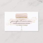Blush Pink Wedding Cake Logo Occasion Party Sweets Visitekaartje (Voorkant)