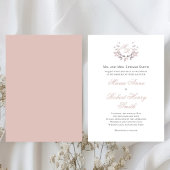 Blush Pink Wedding Calligraphy Script Monogram Kaart