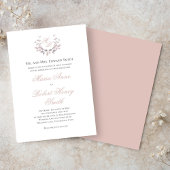Blush Pink Wedding Calligraphy Script Monogram Kaart