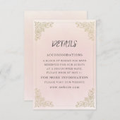 Blush Pink Wedding Details Informatiekaartje (Voorkant / Achterkant)