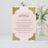 Blush Pink Wedding Details Informatiekaartje (Staand voorkant)