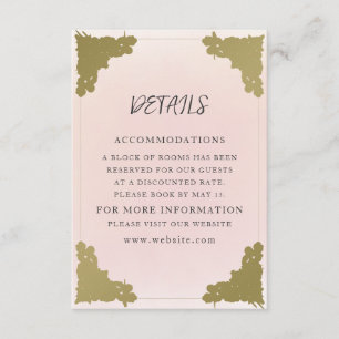  Blush Pink Wedding Details Informatiekaartje