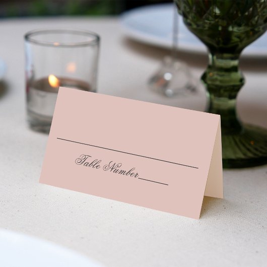 Blush Pink Wedding Guest Tafelnummer Plaatskaartje