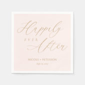 Blush Pink Wedding Keepsake: nog lang en gelukkig Servet (Voorkant)