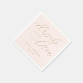Blush Pink Wedding Keepsake: nog lang en gelukkig Servet (Hoek)