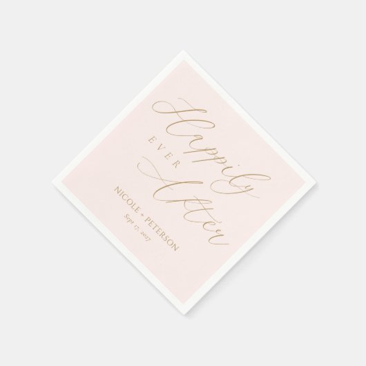 Blush Pink Wedding Keepsake: nog lang en gelukkig Servet (Hoek)