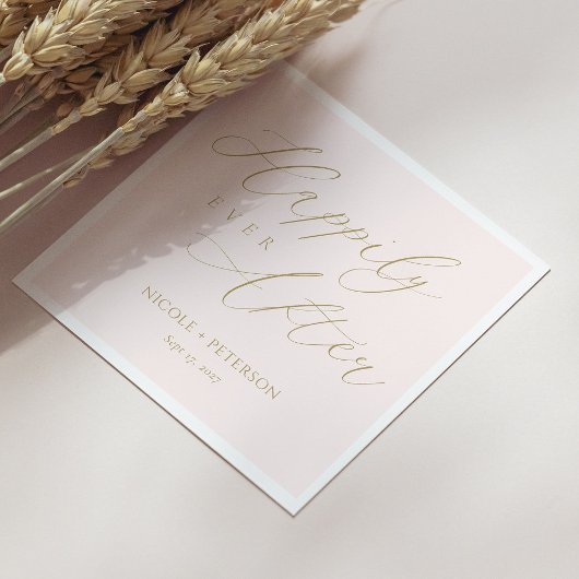 Blush Pink Wedding Keepsake: nog lang en gelukkig Servet