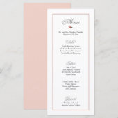 Blush Pink Wedding Menu (Voorkant / Achterkant)