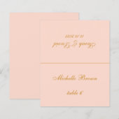 Blush Pink Wedding Place Card - Gedrukte gastnaam (Voorkant / Achterkant)