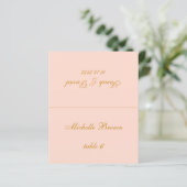 Blush Pink Wedding Place Card - Gedrukte gastnaam (Staand voorkant)