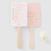 Blush Pink Wedding Program Handwaaier (Voorkant en achterkant)