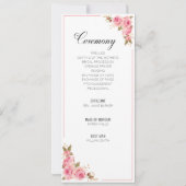 Blush Pink Wedding Program Kaart (Achterkant)