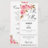 Blush Pink Wedding Program Kaart (Voorkant / Achterkant)