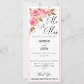 Blush Pink Wedding Program Kaart (Voorkant)