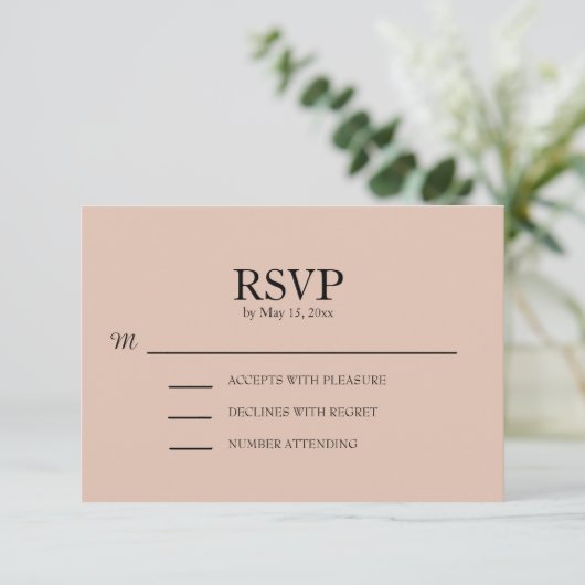 Blush Pink Wedding RSVP (Staand voorkant)