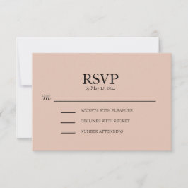 Blush Pink Wedding RSVP Kaartje