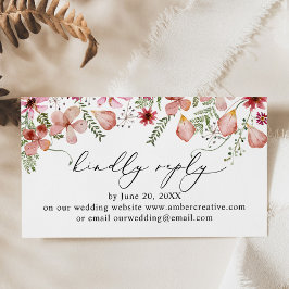 Blush Pink Wedding Website RSVP Enclosure Kaart Visitekaartje