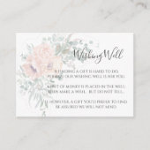 Blush Pink Wedding Wishing Well Enclosure Kaart (Voorkant)