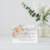 Blush Pink Wedding Wishing Well Enclosure Kaart (Staand voorkant)