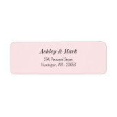 Blush Pink Weduwomkeeradres Etiket (Voorkant)