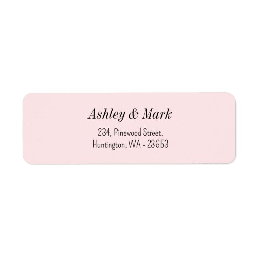 Blush Pink Weduwomkeeradres Etiket (Voorkant)