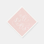 Blush Pink Whimsical Script | Meneer en mevrouw We Servet (Hoek)
