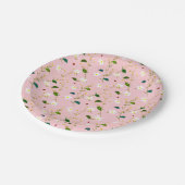 Blush Pink Whimsical Spring Flowers Blossom Papieren Bordje (Gekanteld)