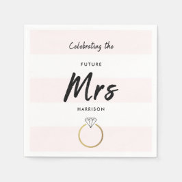 Blush Pink White 3 Stripe Future Mrs Vrijgezellenf Servet