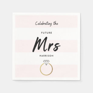 Blush Pink White 3 Stripe Future Mrs Vrijgezellenf Servet
