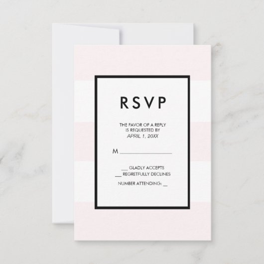 Blush Pink White 3 Stripes RSVP (Voorkant)
