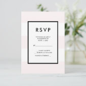 Blush Pink White 3 Stripes RSVP Kaartje (Staand voorkant)