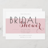 Blush Pink & White Black Vrijgezellenfeest teksten Kaart (Voorkant / Achterkant)